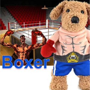 WBO Boxing Funny Costume Blue Shorts Red Gloves for Dog