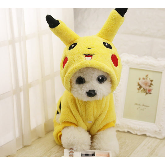 Pokemon Dogs Pikachu Cosplay Hoodie Costume Dog's Clothing - Woof Apparel