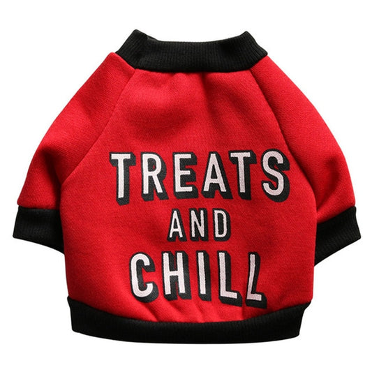 Treats & Chill Soft Cotton Fleece Sweatshirt For Small Dogs - Woof Apparel
